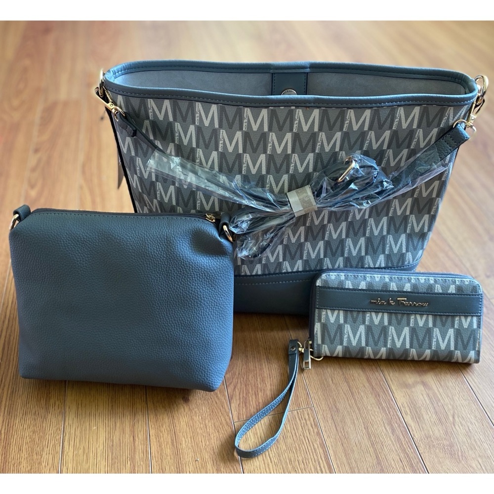 Mia K Farrow 3 Piece Hobo Crossbody Wristlet Set